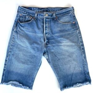 Levi's 501xx Vintage Y2K Denim Blue Jean Cut-Off Shorts Mens 35